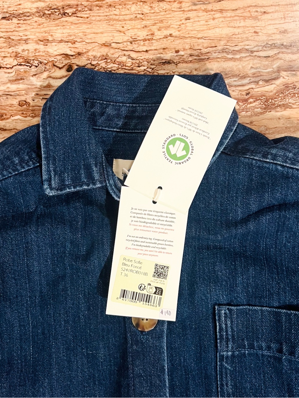 Sezane Sofie Dress in Dark Denim Blue - Picture 5 of 5